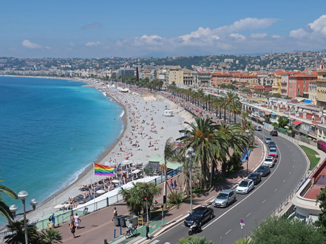 Many tourists travel to Nice